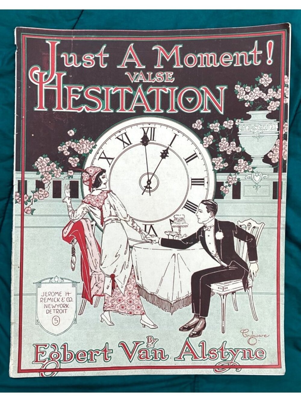 1915 Just a Moment Sheet Music Egbert Van Alstyne Jerome H Remick